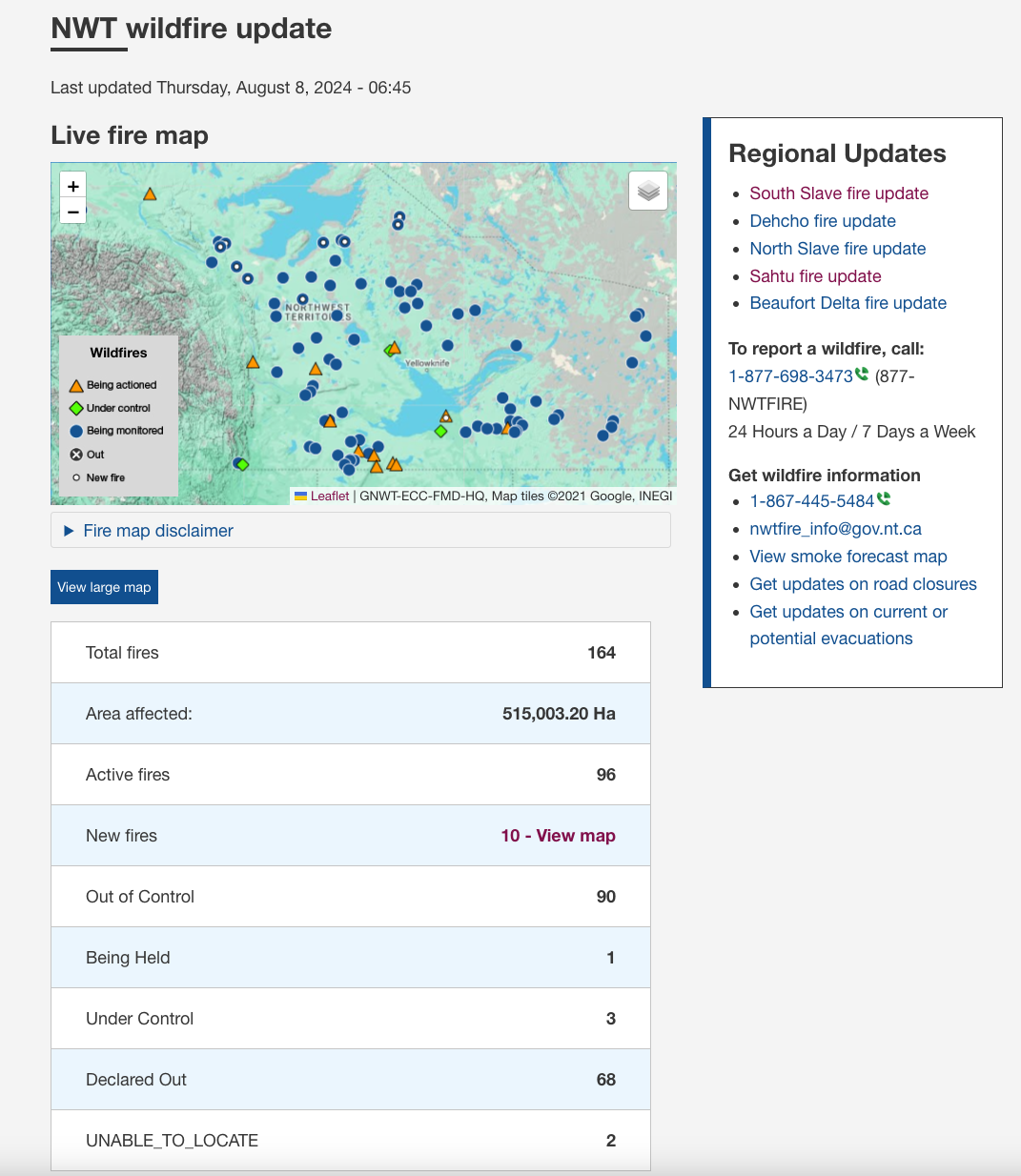 Fire Situation Report Northwest Territories