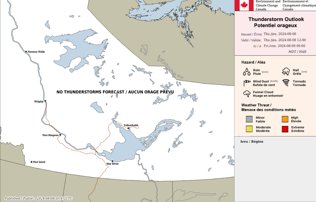 Thunderstorm Outlook Northwest Territories